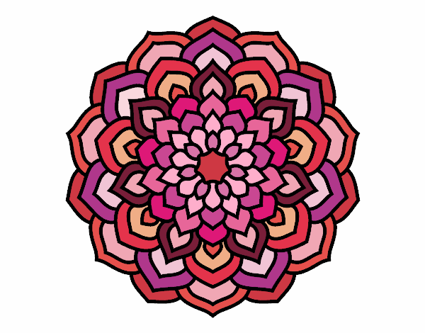 Dibujo Mandala pétalos de flor pintado por storm75