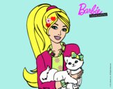 Dibujo Barbie con su linda gatita pintado por Marive