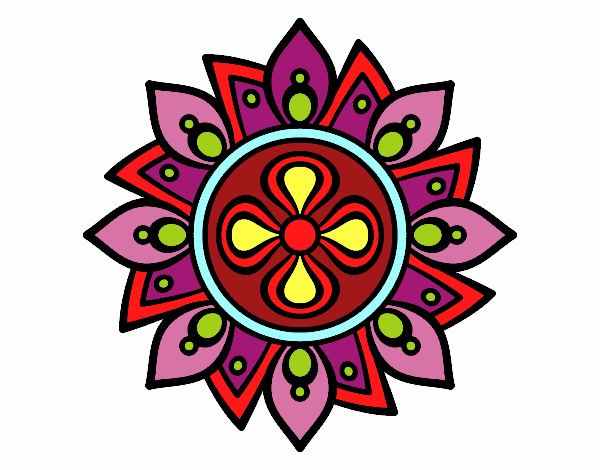 Dibujo Mandala flor sencilla pintado por melanysrr