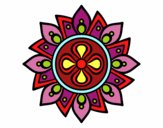 Dibujo Mandala flor sencilla pintado por melanysrr