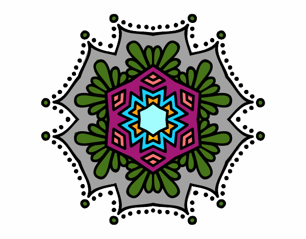 Dibujo Mandala flor simétrica pintado por JC2016