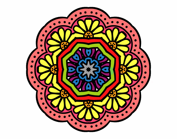 Dibujo Mandala mosaico modernista pintado por JC2016