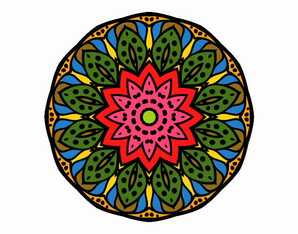 Dibujo Mandala naturaleza pintado por JC2016