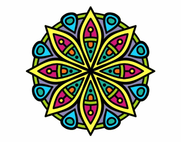 Dibujo Mandala para la concentración pintado por elenacc
