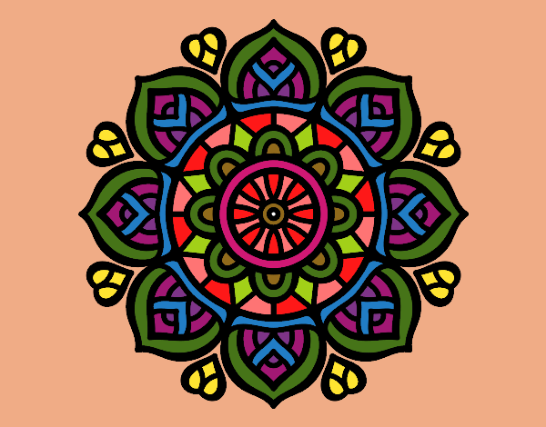 Dibujo Mandala para la concentración mental pintado por nanii24