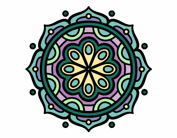 Dibujo Mandala para meditar pintado por Sayaima