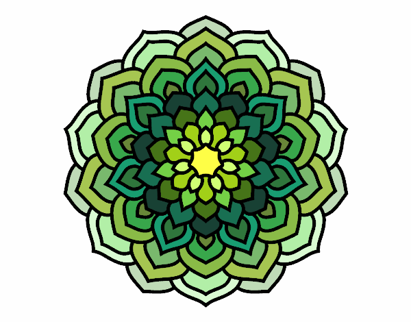 Dibujo Mandala pétalos de flor pintado por vity