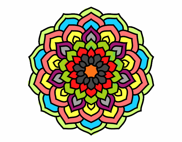 Dibujo Mandala pétalos de flor pintado por JC2016