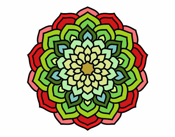 Dibujo Mandala pétalos de flor pintado por Lyon10