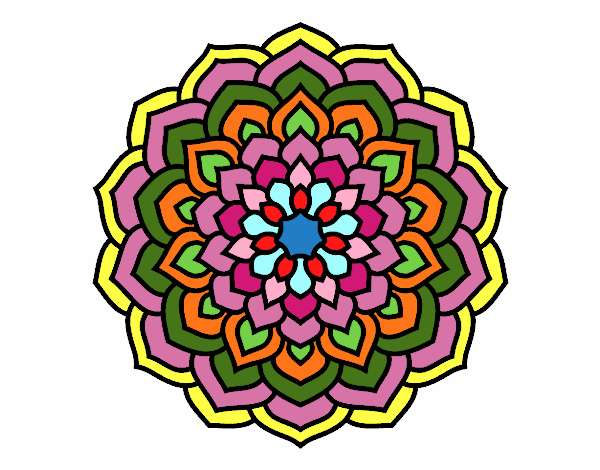 Dibujo Mandala pétalos de flor pintado por melanysrr