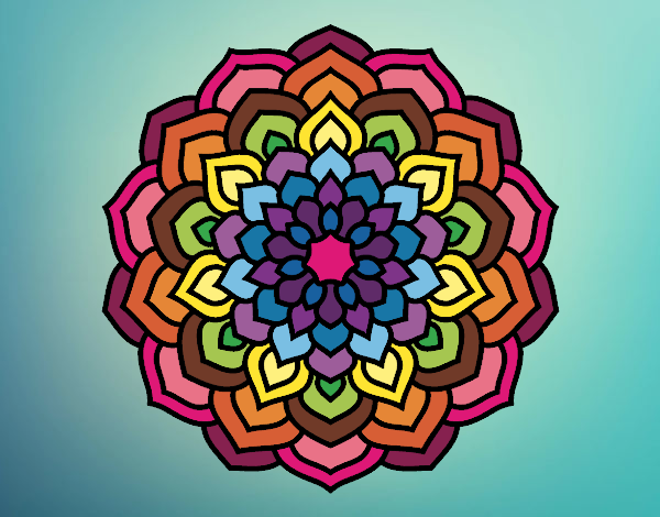 Dibujo Mandala pétalos de flor pintado por nanii24