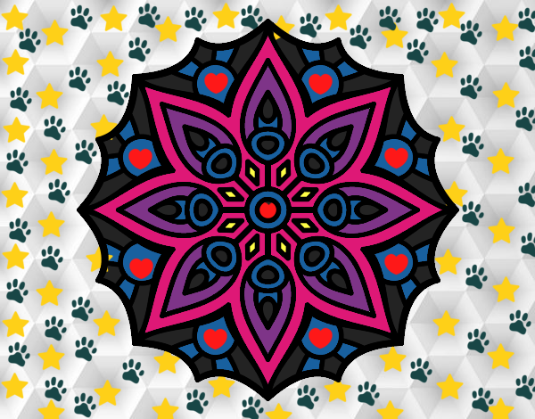 Dibujo Mandala simetría sencilla pintado por aalu11