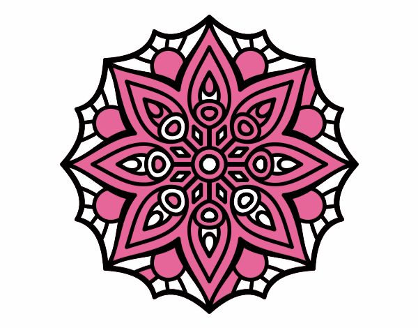 Dibujo Mandala simetría sencilla pintado por Victor2010