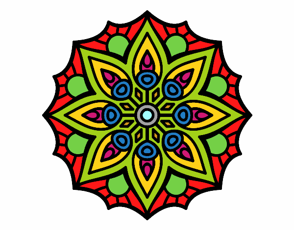 Dibujo Mandala simetría sencilla pintado por Joelcito