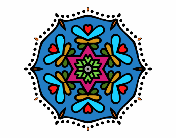 Dibujo Mandala simétrica pintado por JC2016
