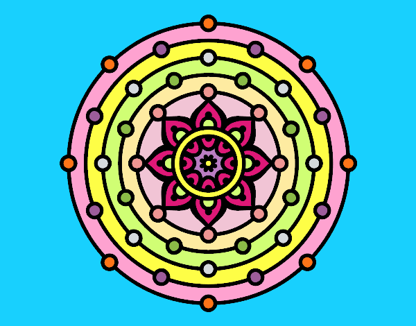 Dibujo Mandala sistema solar pintado por Mandaline
