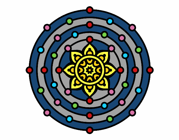 Dibujo Mandala sistema solar pintado por melanysrr
