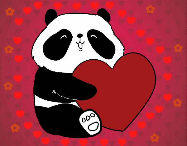 Dibujo Amor Panda pintado por danielalo