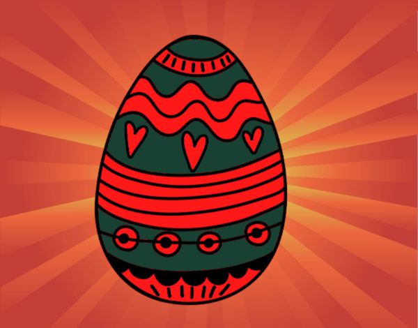 Dibujo Huevo de Pascua para decorar pintado por amalia