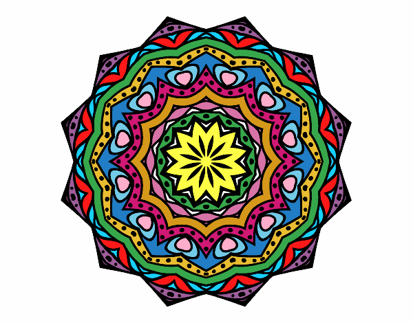 Dibujo Mandala con estratos pintado por socko