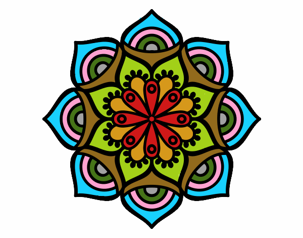 Dibujo Mandala crecimiento exponencial pintado por JC2016