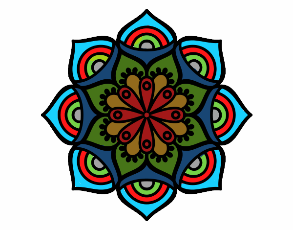 Dibujo Mandala crecimiento exponencial pintado por JC2016
