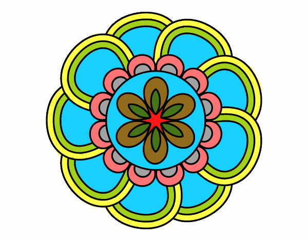 Dibujo Mandala de pétalos pintado por JC2016