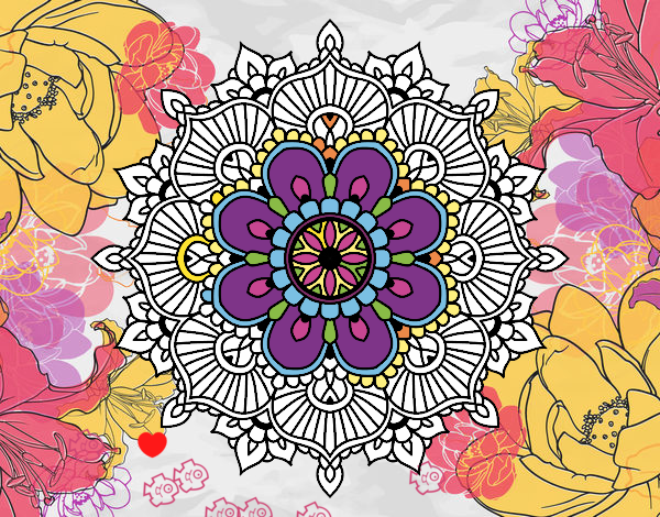 Dibujo Mandala destello floral pintado por fanyluj