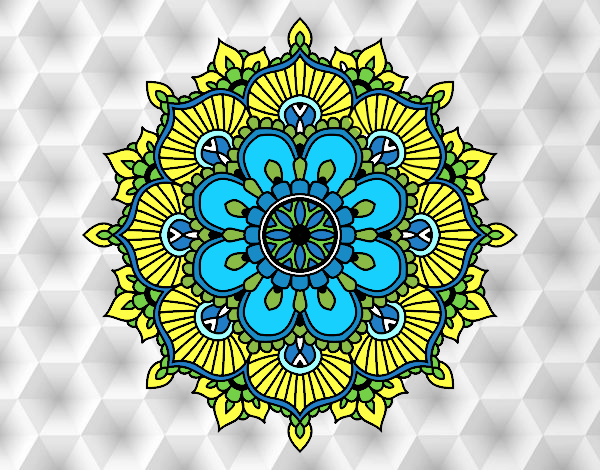 Dibujo Mandala destello floral pintado por socko