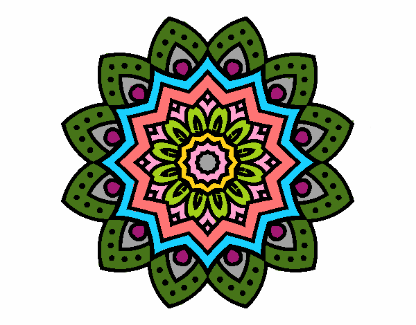 Dibujo Mandala flor natural pintado por JC2016