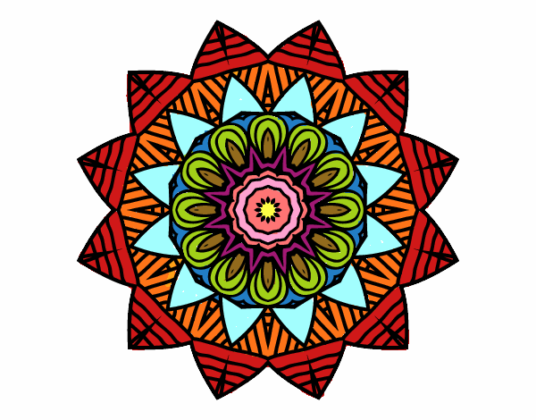 Dibujo Mandala frutal pintado por JC2016