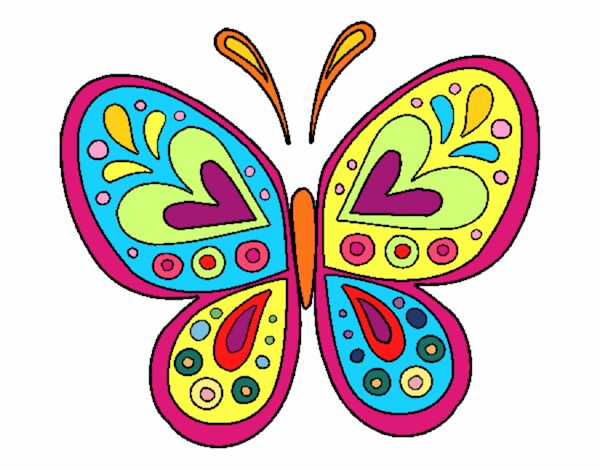 Dibujo Mandala mariposa pintado por fakita