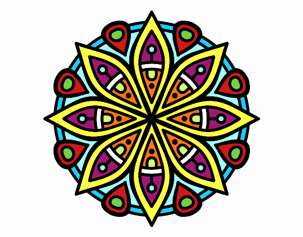 Dibujo Mandala para la concentración pintado por IRENEVJF