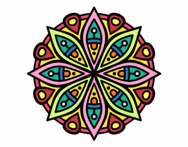 Dibujo Mandala para la concentración pintado por fakita