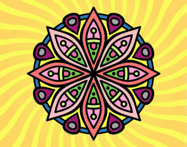 Dibujo Mandala para la concentración pintado por fakita