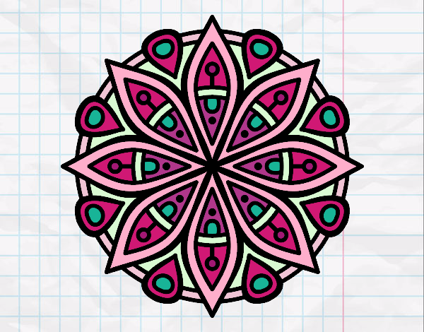 Dibujo Mandala para la concentración pintado por lauracv