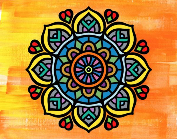 Dibujo Mandala para la concentración mental pintado por fakita