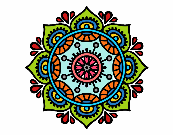 Dibujo Mandala para relajarse pintado por JC2016