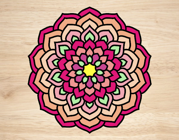 Dibujo Mandala pétalos de flor pintado por socko