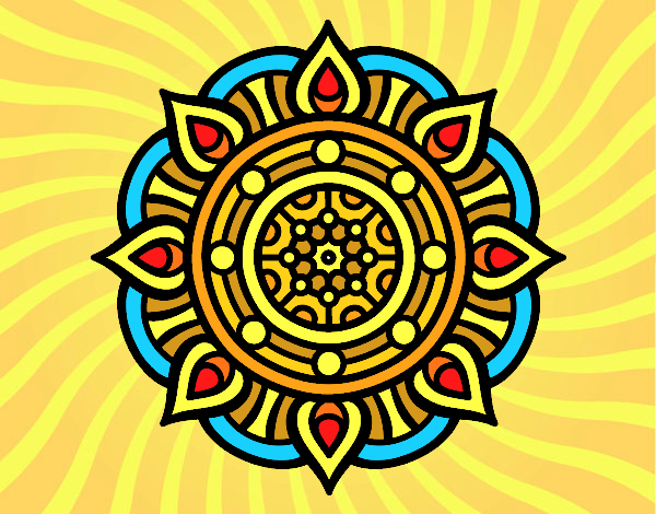 Dibujo Mandala puntos de fuego pintado por Cozti
