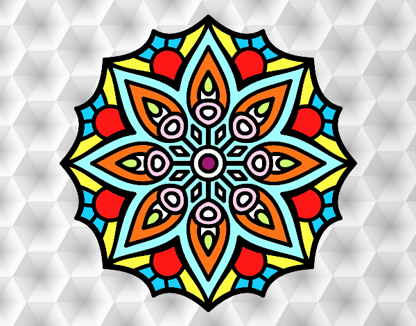 Dibujo Mandala simetría sencilla pintado por IRENEVJF
