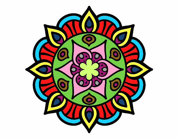 Dibujo Mandala vida vegetal pintado por sebamanya