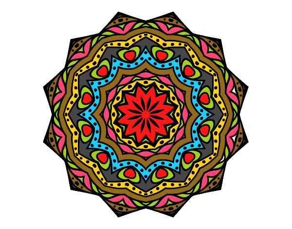 Dibujo Mandala con estratos pintado por glenddy