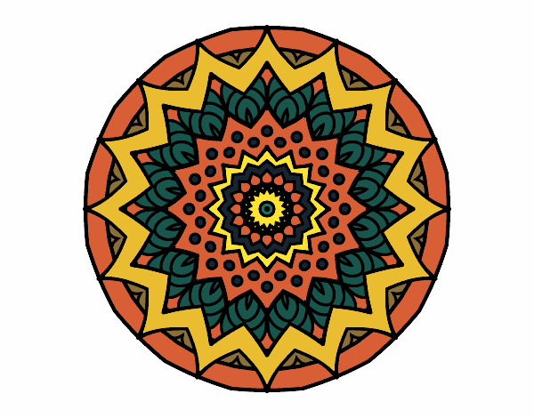 Dibujo Mandala creciente pintado por glenddy