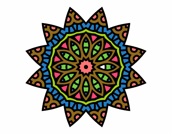 Dibujo Mandala estrella pintado por glenddy