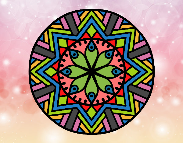 Dibujo Mandala flor de bambú pintado por glenddy