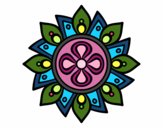 Dibujo Mandala flor sencilla pintado por vitilia