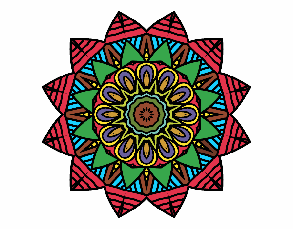 Dibujo Mandala frutal pintado por glenddy