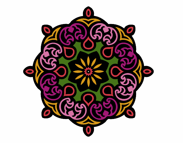 Dibujo Mandala nube pintado por glenddy