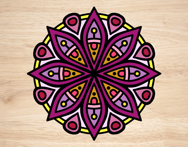 Dibujo Mandala para la concentración pintado por Cozti